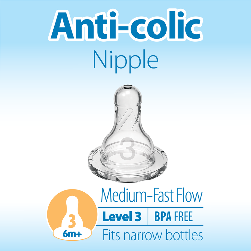 Dr Brown's Natural Flow Silicone Nipples Standard Level 3 (6m+) 2 pack