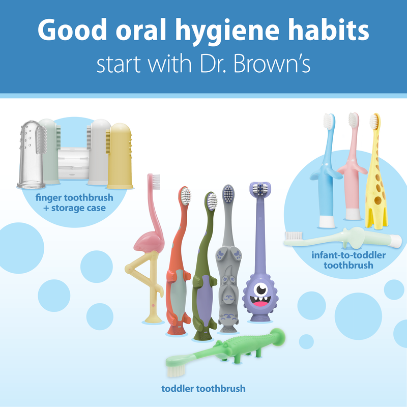 Dr. Brown’s Infant-to-Toddler Training Toothbrush Set with Fluoride-Free Baby Toothpaste