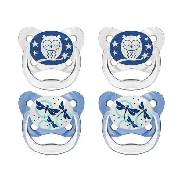 Dr. Brown's PreVent Orthodontic Glow in the Dark Baby Pacifier, 0-6m, 4-Pack