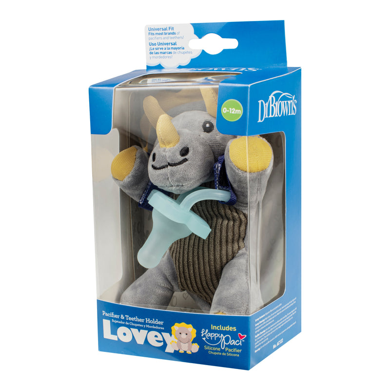 Dr. Brown's Lovey Triceratops with Pacifier and Teether Holder