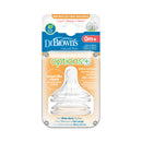 Dr. Brown s Options+ Wide-Neck Baby Bottle Nipple Level One (2 pack)