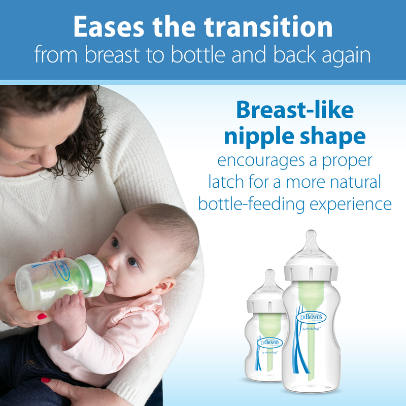 Dr. Brown's Natural Flow Options+ Wide-Neck Bottle Nipple 2 pack