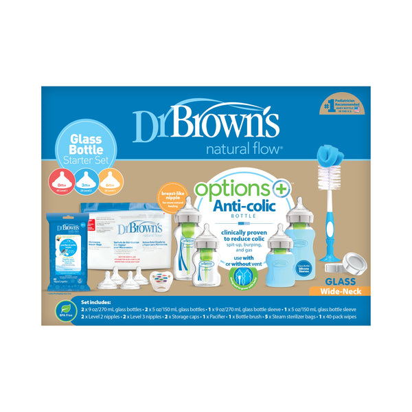 Dr. Brown s Options+ Wide-Neck Glass Bottle Starter Set