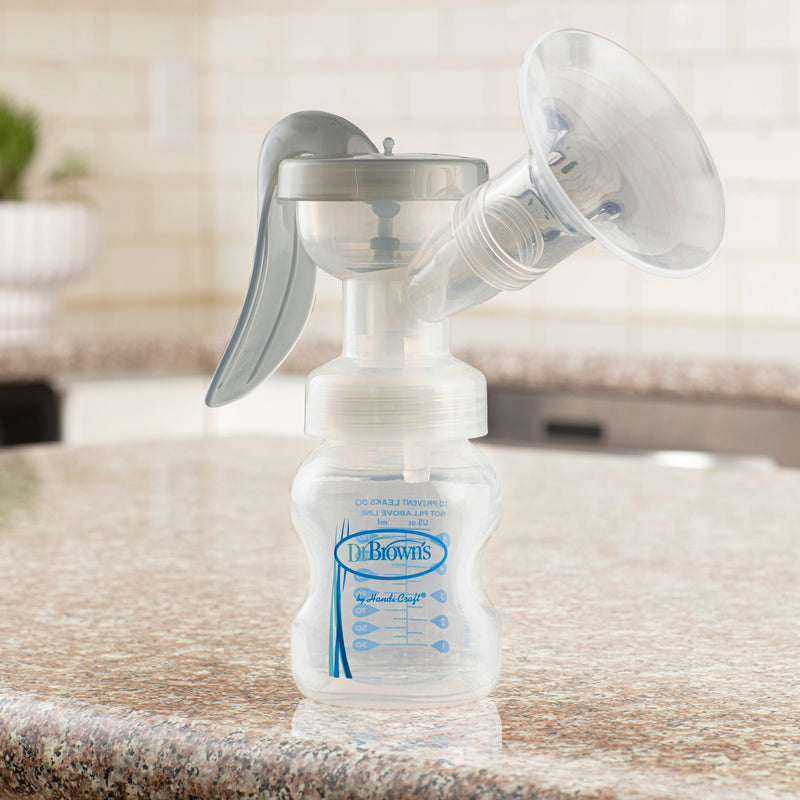 Dr. Brown's Manual Breast Pump with Silicone Shields and Anti-Colic Baby Bottle