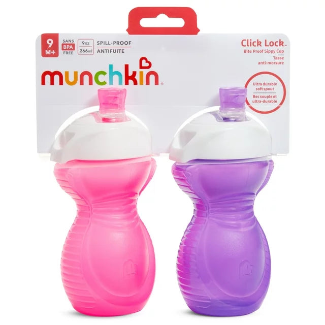 Munchkin Click Lock Bite Proof Sippy Cup 9 Ounce 2 Pack