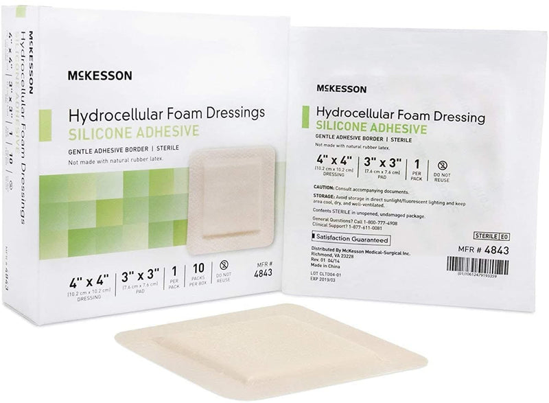 McKesson Silicone Foam Dressing Square No Border Film Backing - Senior.com Foam Dressings