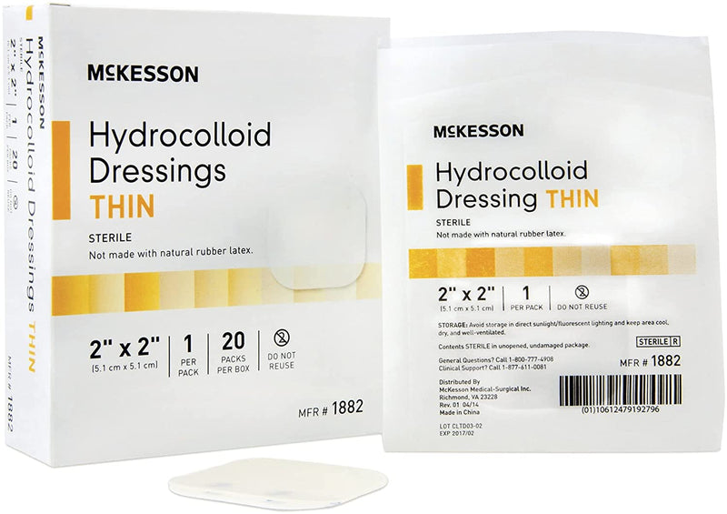 McKesson Hydrocolloid Dressing - Thin Flexible Square Pads