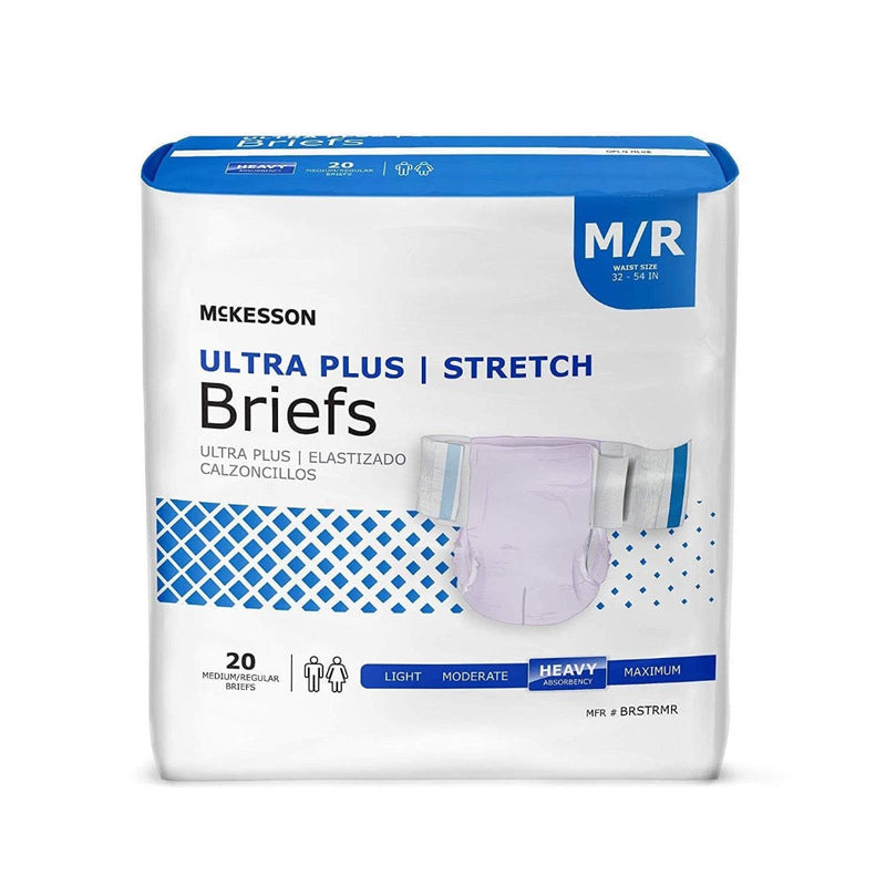 Mckesson Ultra Plus Stretch Tab Closure Unisex Briefs - Heavy Absorbency - Senior.com Incontinence