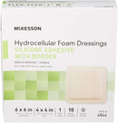 McKesson Silicone Foam Dressing Square No Border Film Backing