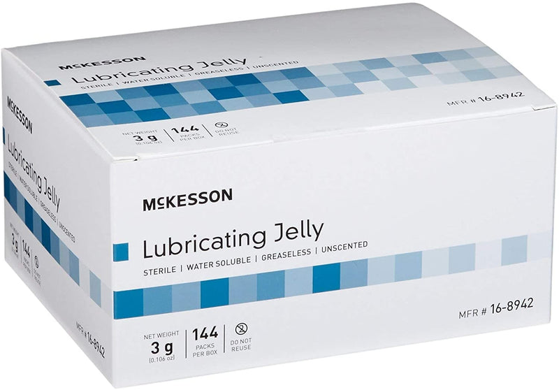 McKesson Lubricating Jelly Sterile 3 Gram Individual Packet  - 144 Per Box