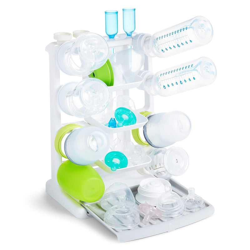 Munchkin® Tidy Dry™ Space Saving Vertical Bottle Drying Rack for Baby Bottles and Accessories, White