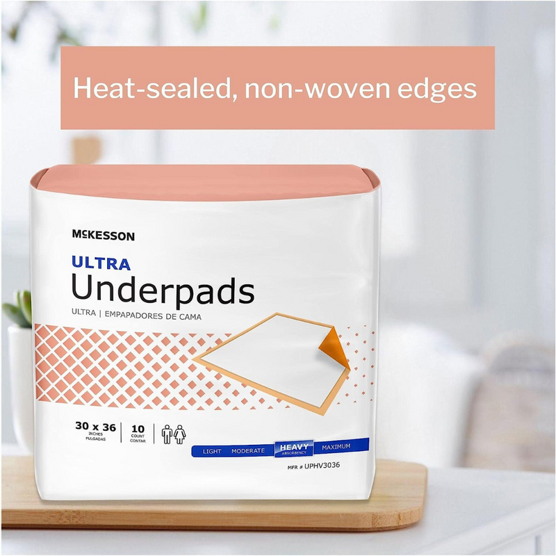 McKesson StayDry Ultra Underpads - Disposable Heavy Absorbency