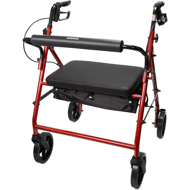 Mckesson Bariatric Rollator Walker with Seat and 8" Wheels - Senior.com Rollators