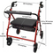 Mckesson Bariatric Rollator Walker with Seat and 8" Wheels