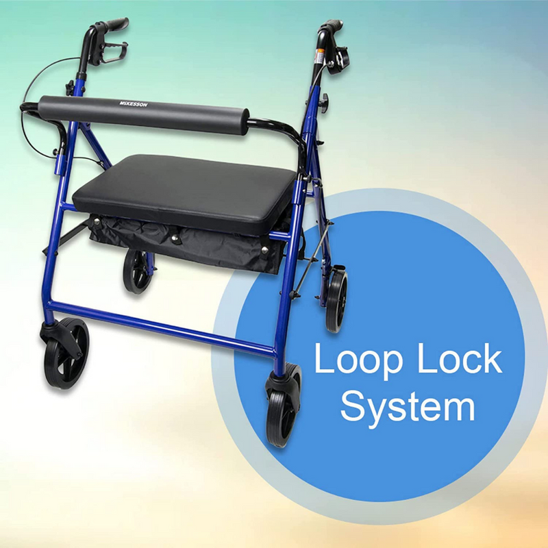 Mckesson Bariatric Rollator Walker with Seat and 8" Wheels