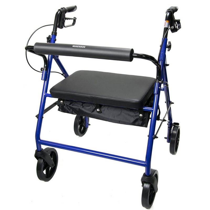 Mckesson Bariatric Rollator Walker with Seat and 8" Wheels - Senior.com Rollators