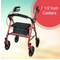 McKesson Lightweight Folding Rollator with Padded Seat