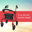 McKesson Lightweight Folding Rollator with Padded Seat