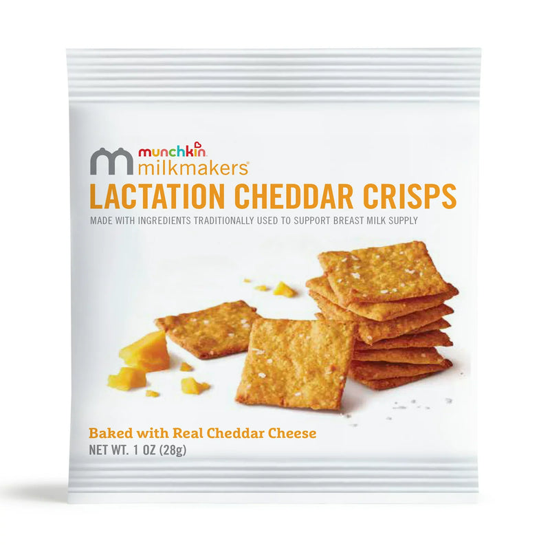 Munchkin Milkmakers Lactation Cheddar Crisps for Breastfeeding Moms, 6 Bags