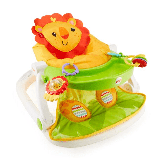 Fisher-Price Deluxe Sit-Me-Up Floor Seat with Toy Tray - Lion