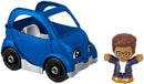 Fisher Price-Little People Toy Vehicle & Figure Set-HMX82-Blue Car-Legacy Toys